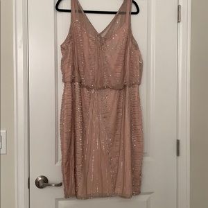Adrianna Papell beaded pink dress *sz 22*